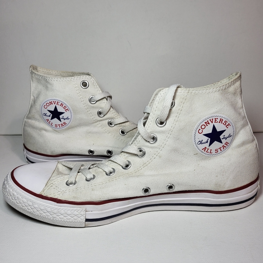 Converse Chuck Taylor All-Star High Top White Sneakers Women's 10.5 Men's 8.5 - Picture 6 of 12